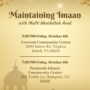 Maintaining Imaan, Friday 6 Oct 2023