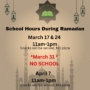 School Hours During Ramadan 2024