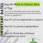 Back to School Bash Important Dates