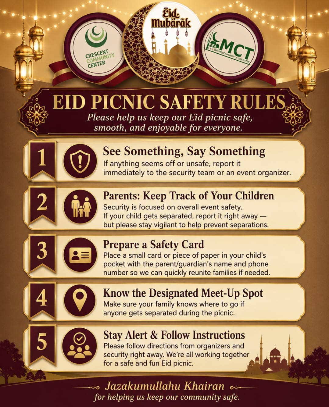 Eid Picnic Safety Rules 27 May 2027